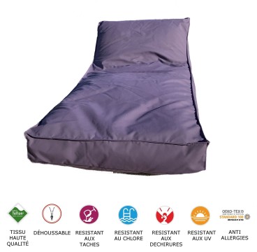 Pouf de jardin XXL transat bain de soleil de terrasse et piscine