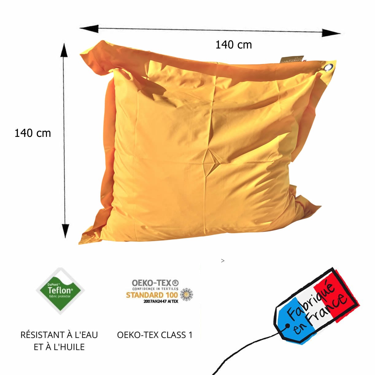 Croquis des dimensions du coussin Nuage